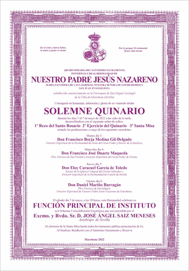 quinario jesus nazareno Marchena